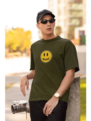 Koi Art Design Gülen Emoji Baskılı/ Premium Quality / Regular Fit / Çoklu Renk Seçenekleriyle Erkek T-Shirt