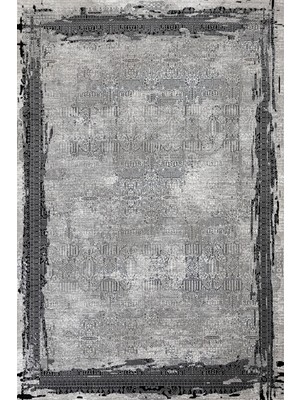 Bespoky 80x150 cm Gri Eskitme Geleneksel Yıkanabilir Halı | Yatak Odası Mutfak Halısı | Leke Tutmayan, Kaymaz | STN_WONDER-001A