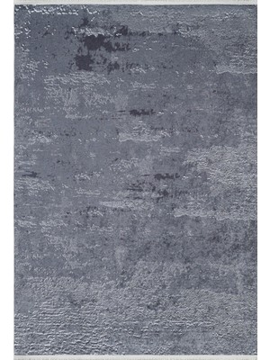 Bespoky 80x150 cm Antrasit Soyut Modern Yıkanabilir Halı | Yatak Odası Mutfak Halısı | Leke Tutmayan, Kaymaz | HALN-HLN1790