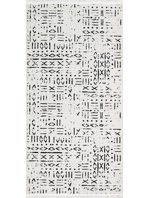 Hali.Net 120x180 cm Beyaz Vena İskandinav Modern Nordik Halı | Yatak Odası Çocuk Odası Salon Halısı | Hav Vermez Leke Tutmaz | VENA-8018S