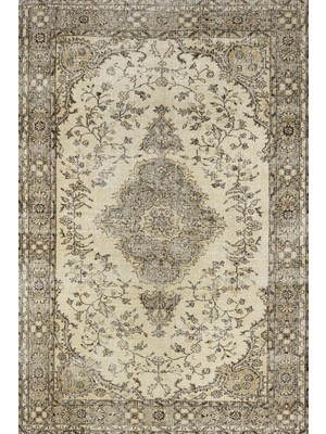 Bespoky 80x150 cm Kahverengi Klasik Vintage Yıkanabilir Halı | Mutfak Balkon Yatak Odası Halısı | Leke Tutmayan Kaymaz | SRK_VİNTAGE-232