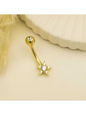 Taşlı Motifli Göbek Piercing