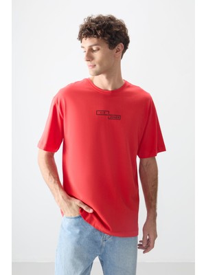 Air Jones Fiesta %100 Pamuk Kalın Yumuşak Dokulu Oversize Fit Baskılı Erkek T-Shirt - 88361