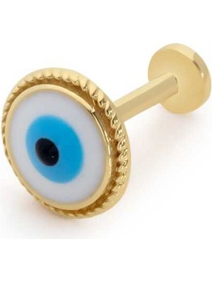 Yuvarlak Desen Işleme Detay Nazar Tragus Piercing