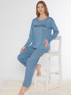 Uzun Kol Pijama Takımı Viskon Alperi 790-87