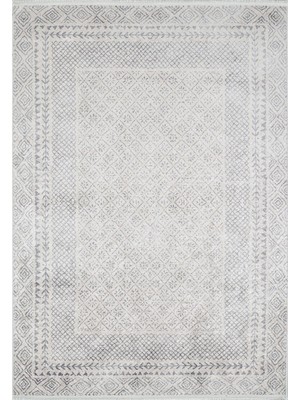 Ghazikhan Vizon Çerçeveli Etnik Modern Desenli Pamuk Makinada Yıkanabilir Hav Toz Vermez Leke Tutmayan Kaymaz Taban Dijital Makine Baskı Salon Yolluk Mutfak Halı