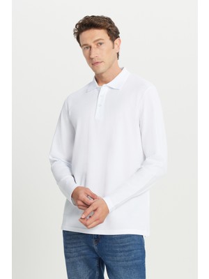 Altınyıldız Classics %100 Pamuk Standart Fit Normal Kesim Polo Yaka Sweatshirt