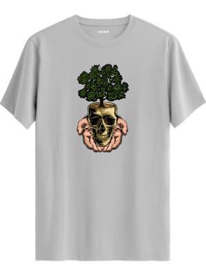 Kurukafa Ağaç Baskılı Sokak Stili Günlük Rahat Tarz %100 Pamuk Tişört