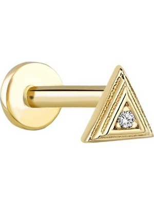 Üçgen Kesim Taşlı Tragus Piercing