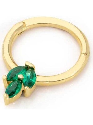 Üçlü Yeşil Markiz Helix Piercing