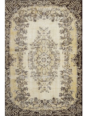 Hali.Net 80x150 cm Kahverengi Modern Etnik Vintage Halı | Mutfak Balkon Salon Halısı | Hav Vermez Leke Tutmaz | SRK_VİNTAGE-227