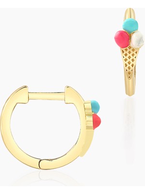 Külah Dondurma Halka Çocuk Küpesi