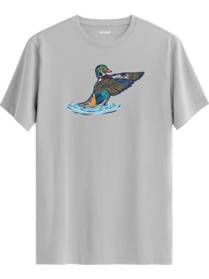 Ördek Baskı Doğa Tasarım %100 Pamuk Premium Kumaş Tişört