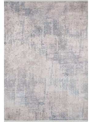 Bespoky 120x300 cm Vizon Bej Soyut Modern Düzensiz Yıkanabilir Halı | Salon Yatak Odası Halısı | Leke Tutmayan, Kaymaz | HALN-HLN1737