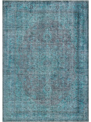 Vintage Gri Çerçeveli Yün Modern Desenli Yün Hav Toz Vermez Leke Tutmayan Salon Yolluk Mutfak El Dokuma Halı