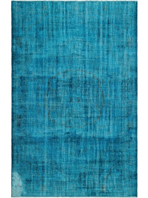 Hali.Net 184x282 cm Çok Renkli Turkuaz Medalyon Vintage Eskitme Halı | Salon Yatak Odası Halısı | Hav Vermez | UNİQUE-23202