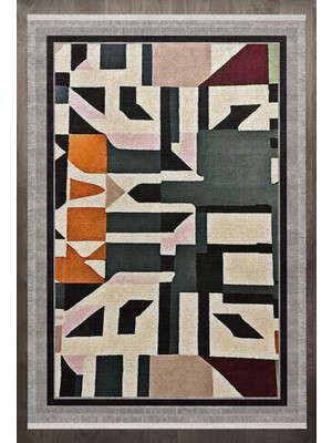 Bespoky 80x150 cm Gri Scandinavian İskandinav Modern Yıkanabilir Halı | Mutfak Balkon Yatak Odası Halısı | Leke Tutmayan Kaymaz | F_SCANDİNAVİAN-8009