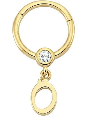 Taşlı Ö Harfi Sallantılı Helix Piercing