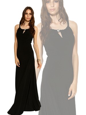 Ecru Yakada Bağlama Detaylı Boncuk Aksesuar Tasarım Elbise Gündüzden Geceye Şıklık 25L7569