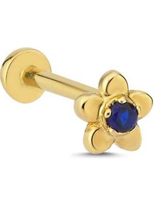 Papatya Model Lacivert Taş Tragus Piercing