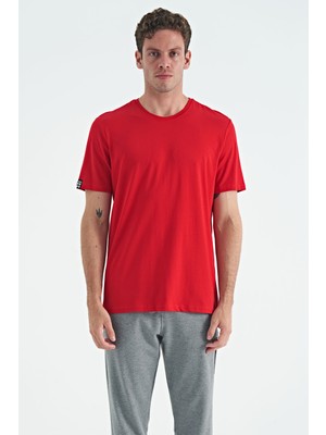 Tommy Life Kırmızı Erkek Basic Kısa Kol Standart Kalıp O Yaka T-shirt - 87911