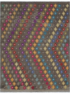 Iskece Yeşil Eskitme Yün Modern Desenli Yün Hav Toz Vermez Leke Tutmayan Salon Yolluk Mutfak El Dokuma Halı