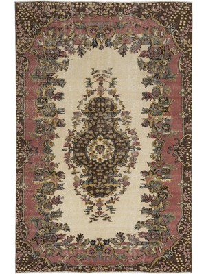 Atina Kahverengi Eskitme Yün Modern Desenli Yün Hav Toz Vermez Leke Tutmayan Salon Yolluk Mutfak El Dokuma Halı