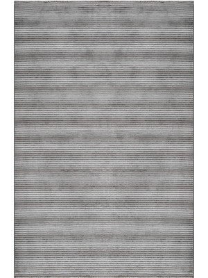 Mistletoe Çizgili Gri Pamuk Kare Modern Desenli Akrilik Hav Vermeyen Leke Tutmayan Kolay Temizlenen Yumuşak Makine Salon Yolluk Mutfak Halı