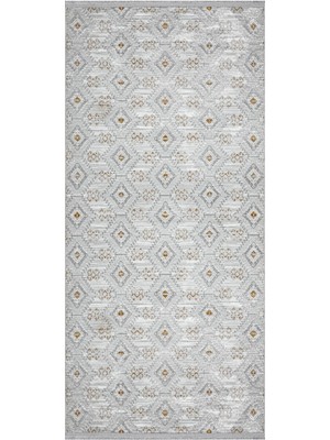 Bespoky 80x150 cm Gri Quatro Modern Stone Yıkanabilir Halı | Mutfak Balkon Yatak Odası Halısı | Leke Tutmayan Kaymaz | QUATRO-QU010A