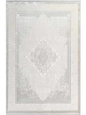 Bespoky 80x150 cm Beyaz Zenith Modern Zen Yıkanabilir Halı | Mutfak Balkon Yatak Odası Halısı | Leke Tutmayan Kaymaz | ZENİTH-ZN003A