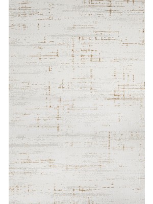 Bespoky 80x150 cm Bej Krem Soyut Modern Geometrik Yıkanabilir Halı | Yatak Odası Mutfak Halısı | Leke Tutmayan, Kaymaz | STN_FEEL-004S