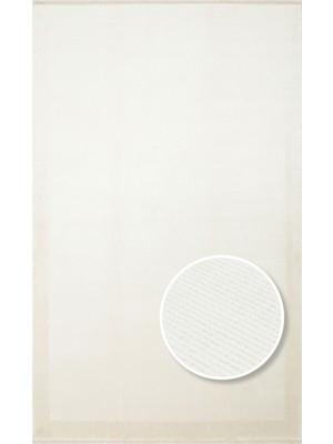  Çerçeveli Krem Viskon Dikdörtgen Modern Desenli Akrilik Hav Vermeyen Leke Tutmayan Kolay Temizlenen Yumuşak Makine Salon Yolluk Mutfak Halı