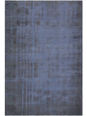 Atina Turkuaz Eskitme Yün Modern Desenli Yün Hav Toz Vermez Leke Tutmayan Salon Yolluk Mutfak El Dokuma Halı