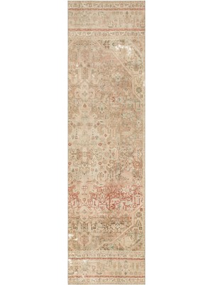 Bespoky 80x289 cm Sarı Klasik Yün Halı | Yolluk Koridor Mutfak Halısı | %100 Doğal Yün El Yapımı El Dokuma | UNİQUE-36249