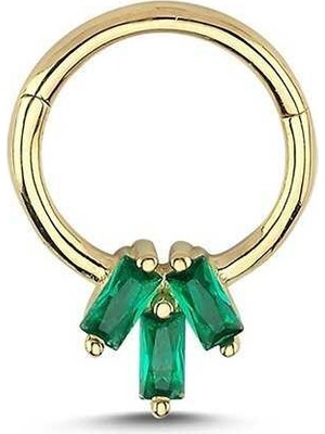 Üçlü Yeşil Baget Helix Piercing