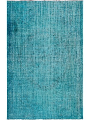 Hali.Net 185x281 cm Siyah Turkuaz Motifsiz Modern Eskitme Halı | Salon Yatak Odası Halısı | Hav Vermez | UNİQUE-22653