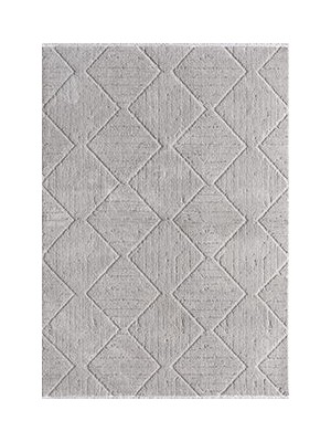 Abscond Gri Geometrik Etnik Modern Desenli Pamuk Hav Vermeyen Leke Tutmayan Kolay Temizlenen Yumuşak Makine Salon Yolluk Mutfak Halı