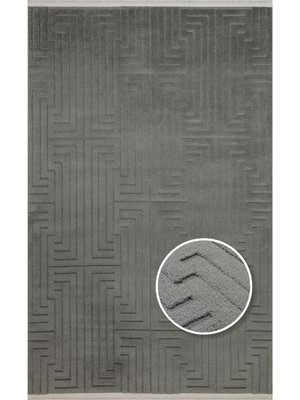 Hali.Net 80x150 cm Antrasit Eko Modern Halı | Mutfak Balkon Salon Halısı | Hav Vermez Leke Tutmaz | 06-ANTRASİT