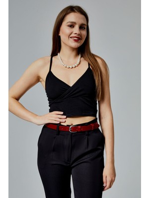 %100 Hakiki Deri Klasik Şık Kadın Kemeri 2,5 cm