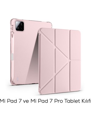 Xiaomi Mi Pad 7 ve Mi Pad 7 Pro Kılıf Üçe Katlanan Kalem Bölmeli Standlı Kılıf Uyandırma Özellikli