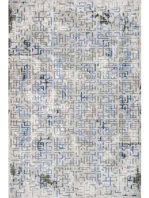 Hali.Net 80x150 cm Mavi Viera Pamuk Yıkanabilir Etnik Halı | Mutfak Balkon Salon Halısı | Leke Tutmaz Hipoalerjenik | GM_VİERA-13541M