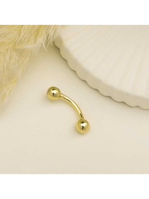 Tek Tarafı Taşlı Top Göbek Piercing