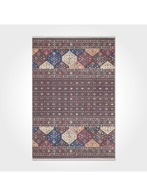 Bespoky 80x150 cm Kahverengi Yıkanabilir Halı | Yatak Odası Mutfak Halısı | Hav Vermez, Leke Tutmaz, Kaymaz | İSKANDİNAV-3077PC