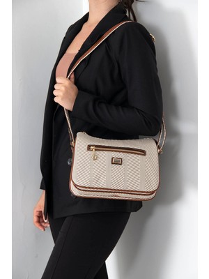 Silver & Polo Bej - Taba SP818 Kadın Çapraz Çanta