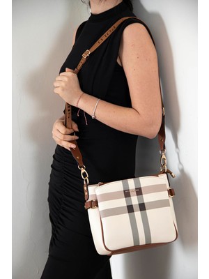 Silver Polo Silver & Polo Krem - Taba SP884 Kadın Çapraz Çanta