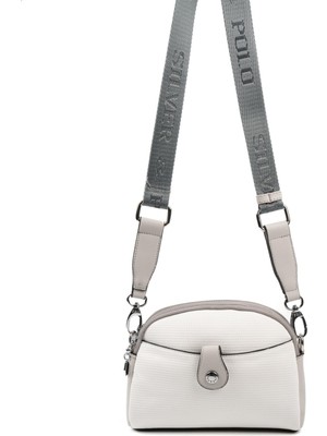 Silver & Polo Beyaz - A.gri SP1144 Kadın Çapraz Çanta