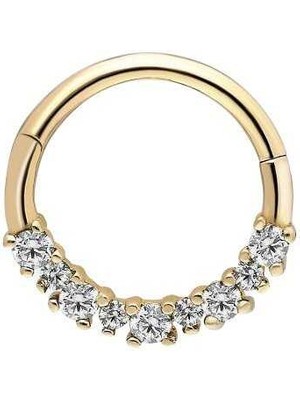 8.0 mm Büyük Küçük Beyaz Taşlı Helix Piercing