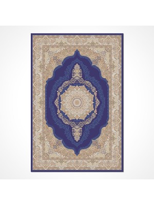 Bespoky 160x230 cm Mavi İskandiv İskandinav Klasik Yıkanabilir Halı | Salon Yatak Odası Mutfak Halısı | Leke Tutmayan Kaymaz | İSKANDİV-İS009