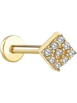 Kare Taşlı Tragus Piercing