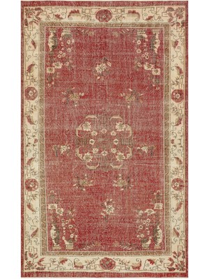 Vintage Sarı Çiçekli Yün Modern Desenli Yün Hav Toz Vermez Leke Tutmayan Salon Yolluk Mutfak El Dokuma Halı